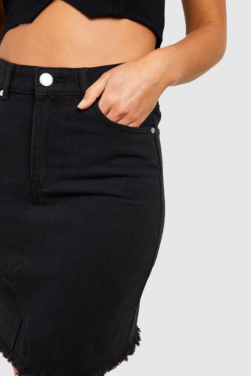 Topshop black denim mini sales skirt